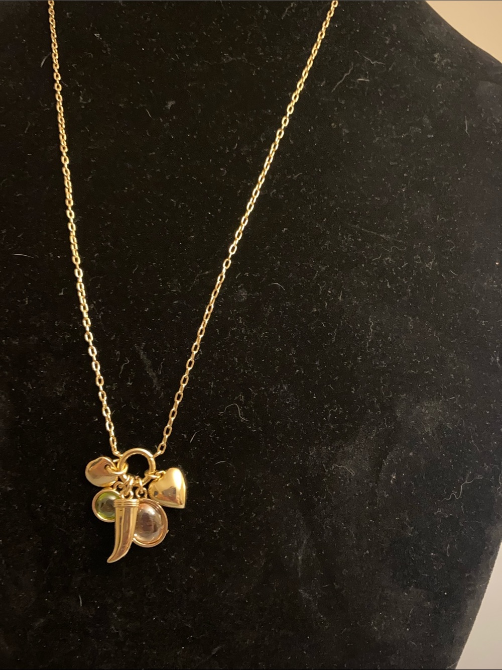 Madewell Gold Charm Pendant Necklace with Multi-Stone Accents